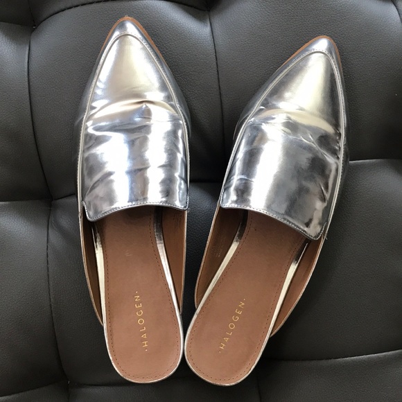 Halogen Shoes - COPY - Halogen silver leather mules